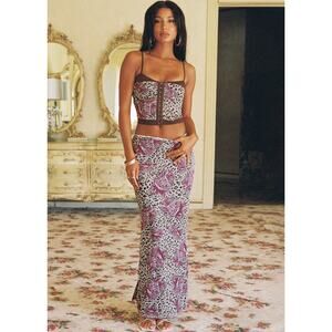 princess polly animal print maxi skirt - size 4